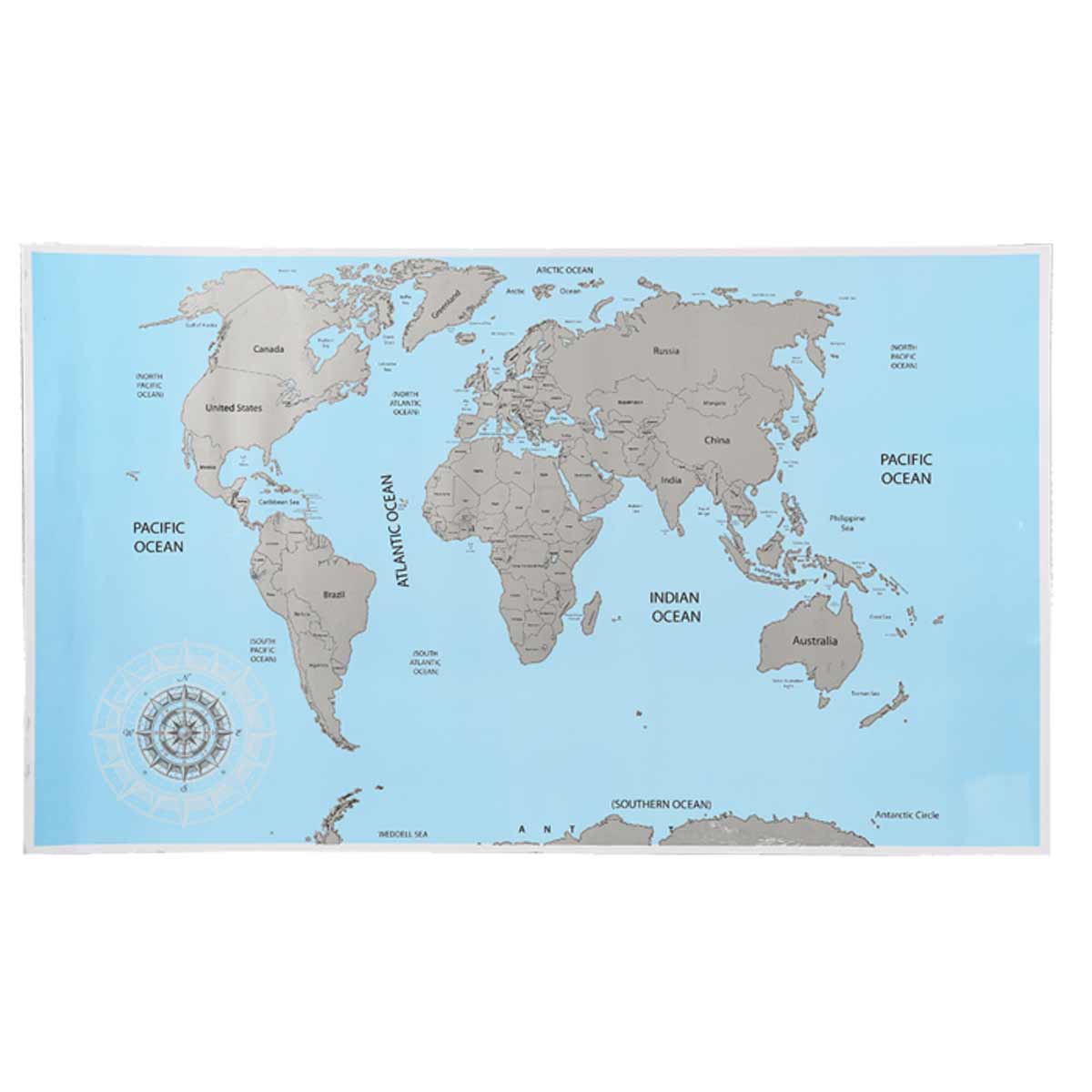 Carte Du Monde drapeaux  gratter 88 cm