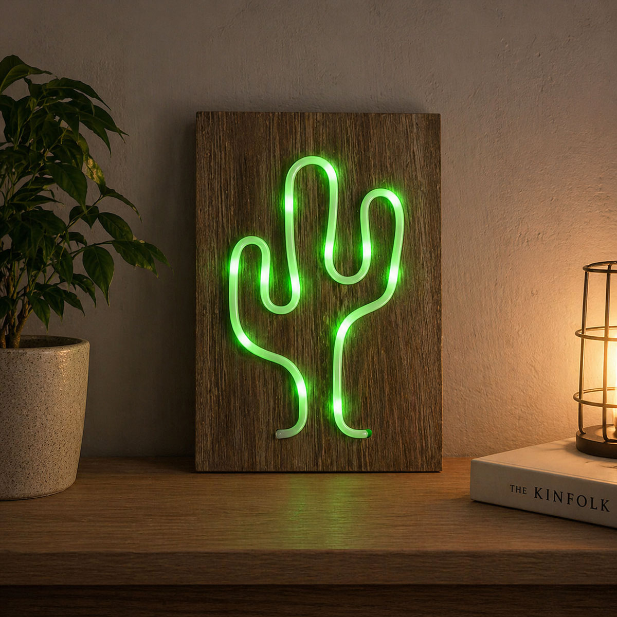 Ornement Cactus N�on 24 cm