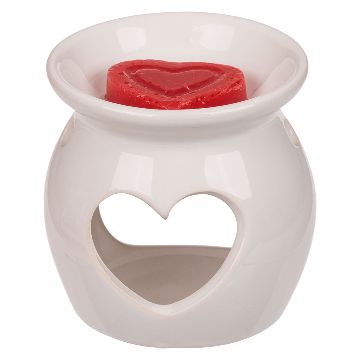 Br�le-Parfum C�ur en C�ramique Blanche