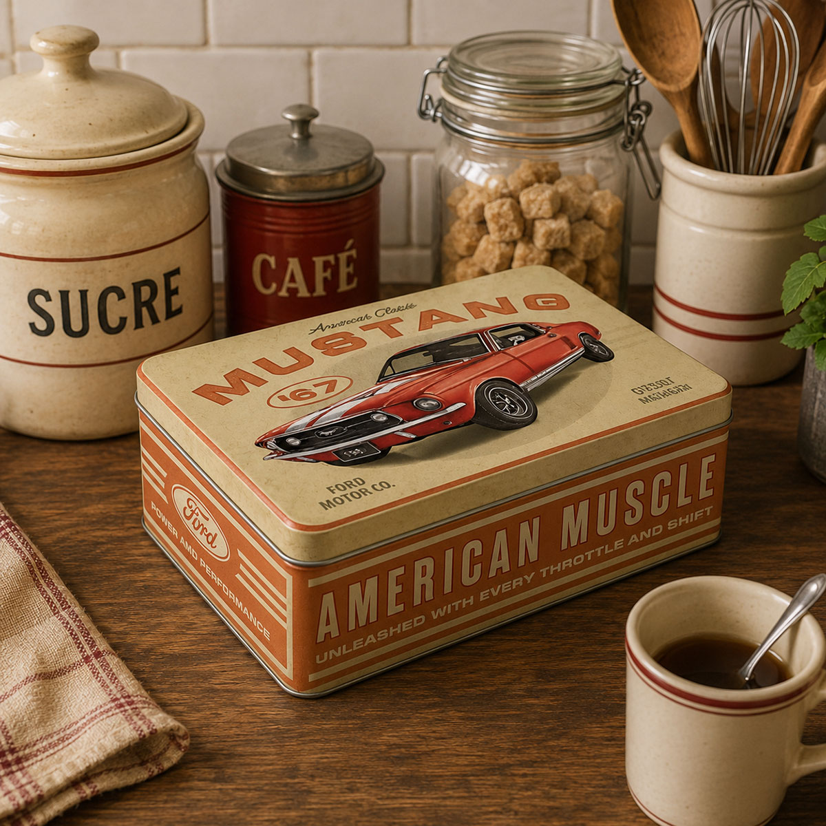 Maxi bo�te m�tal vintage � Ford Mustang American Muscle