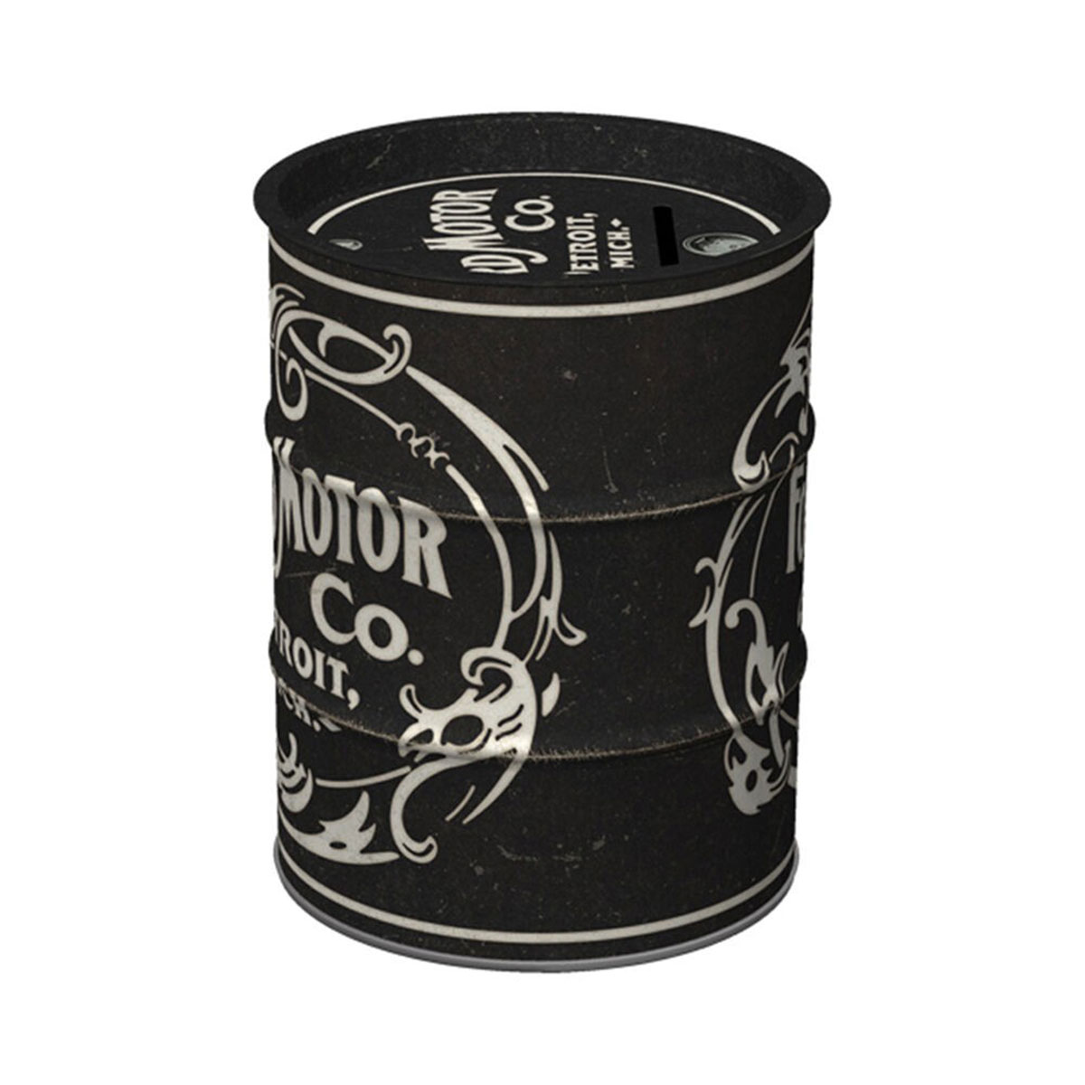Tirelire en mtal Tonneau de ptrole Ford  Vintage Logo