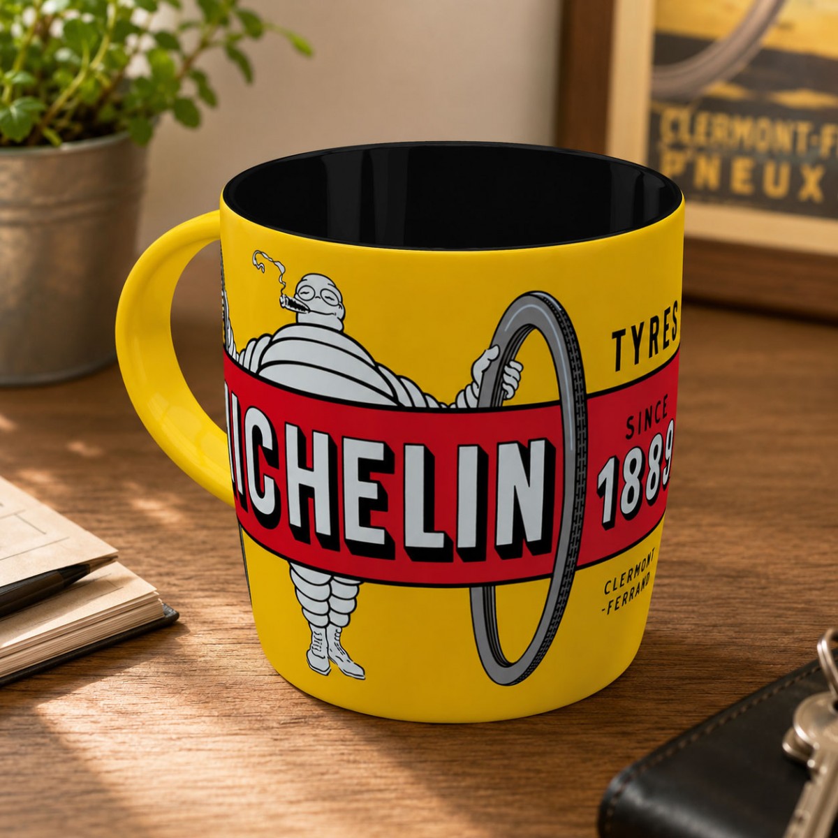 Mug Michelin Bibendum Vintage jaune et rouge 340 ml