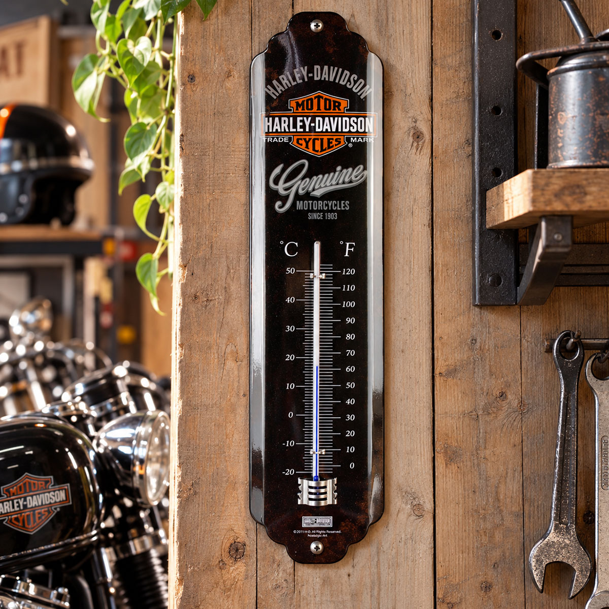 Thermom�tre Harley-Davidson Genuine m�tal 28 cm