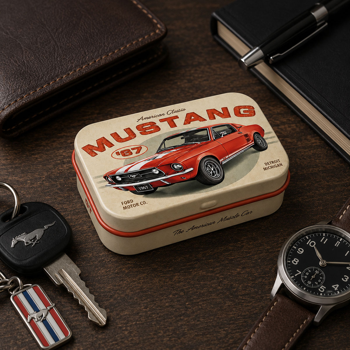 Pilulier m�tallique Ford Mustang GT 1967