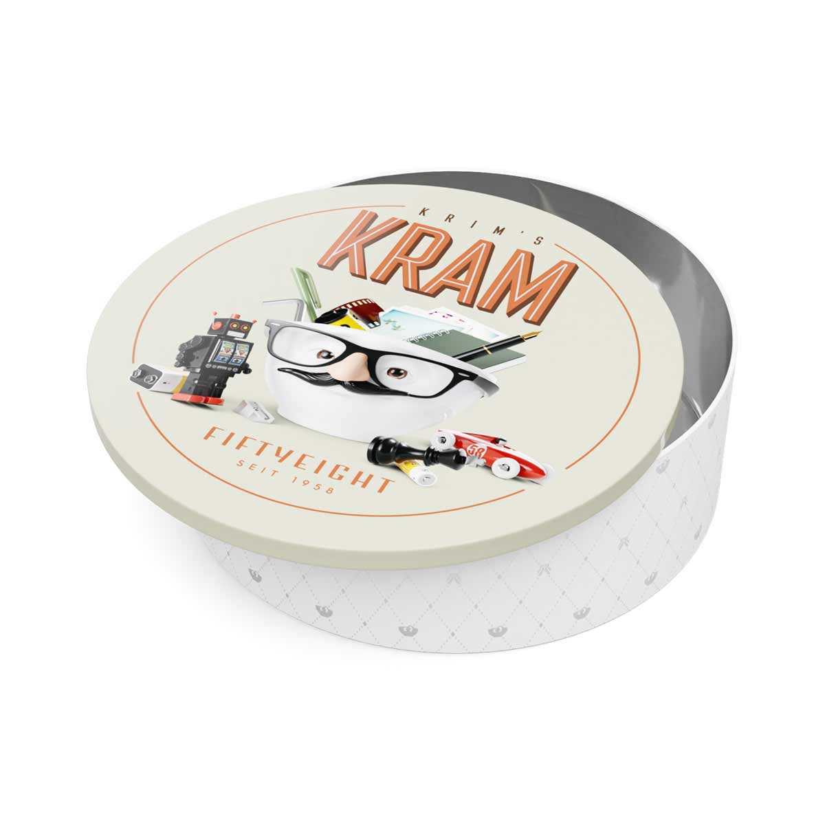Boite ronde en mtal Tassen - vintage dition