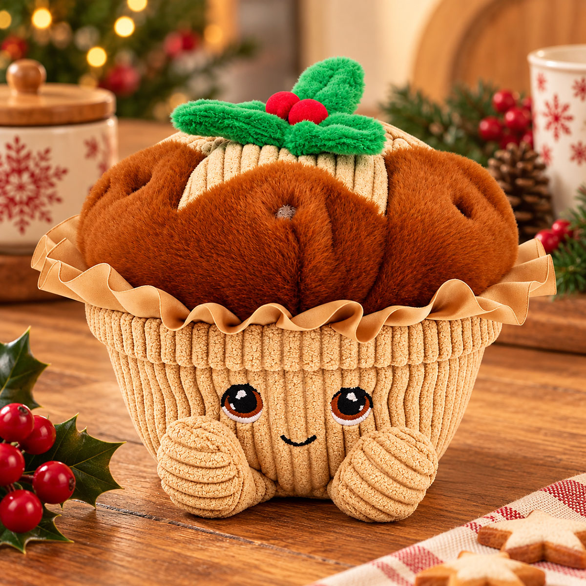 Peluche muffin de No�l Keeleco recycl�e 12 cm