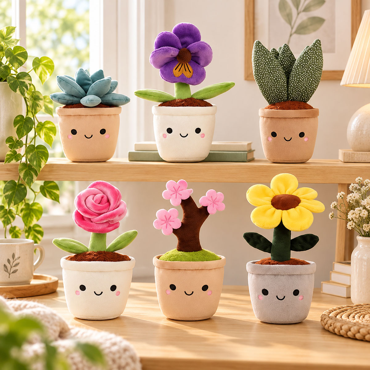 Peluche Echeveria en pot Keel Toys Jardin botanique 25 cm