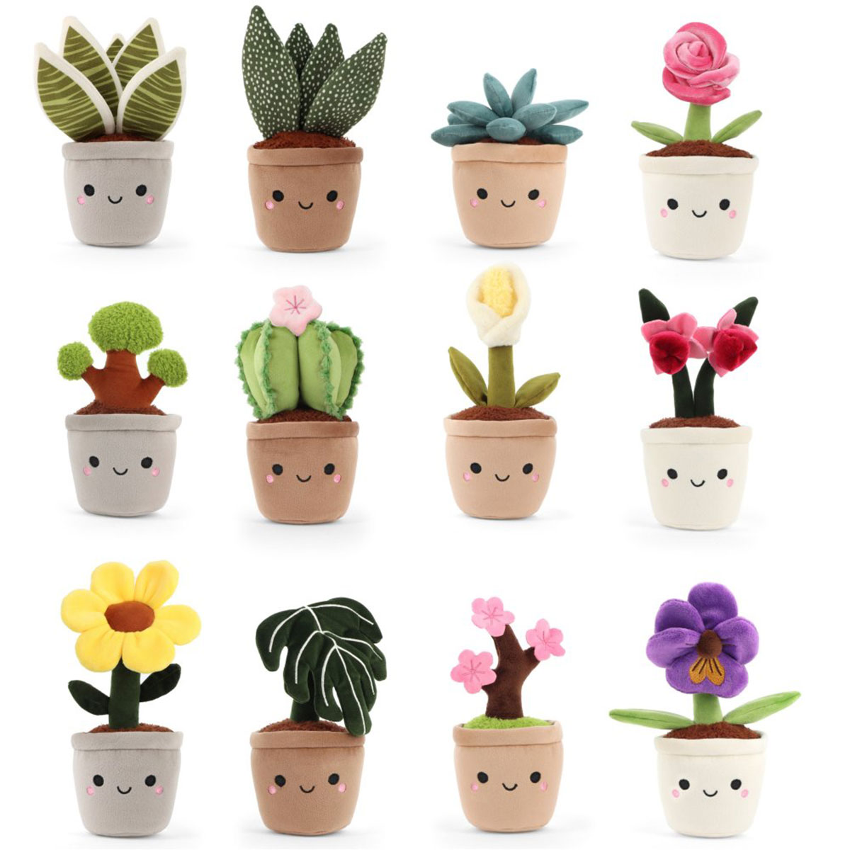 Peluche pens�e violette en pot Jardin botanique 17 cm