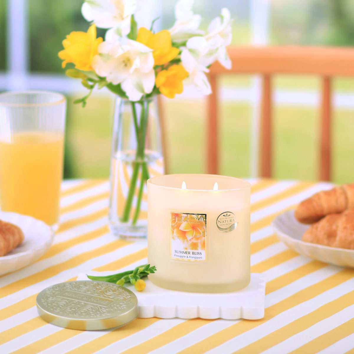 Bougie parfum�e 2 m�ches D�lice d��t� 220 g