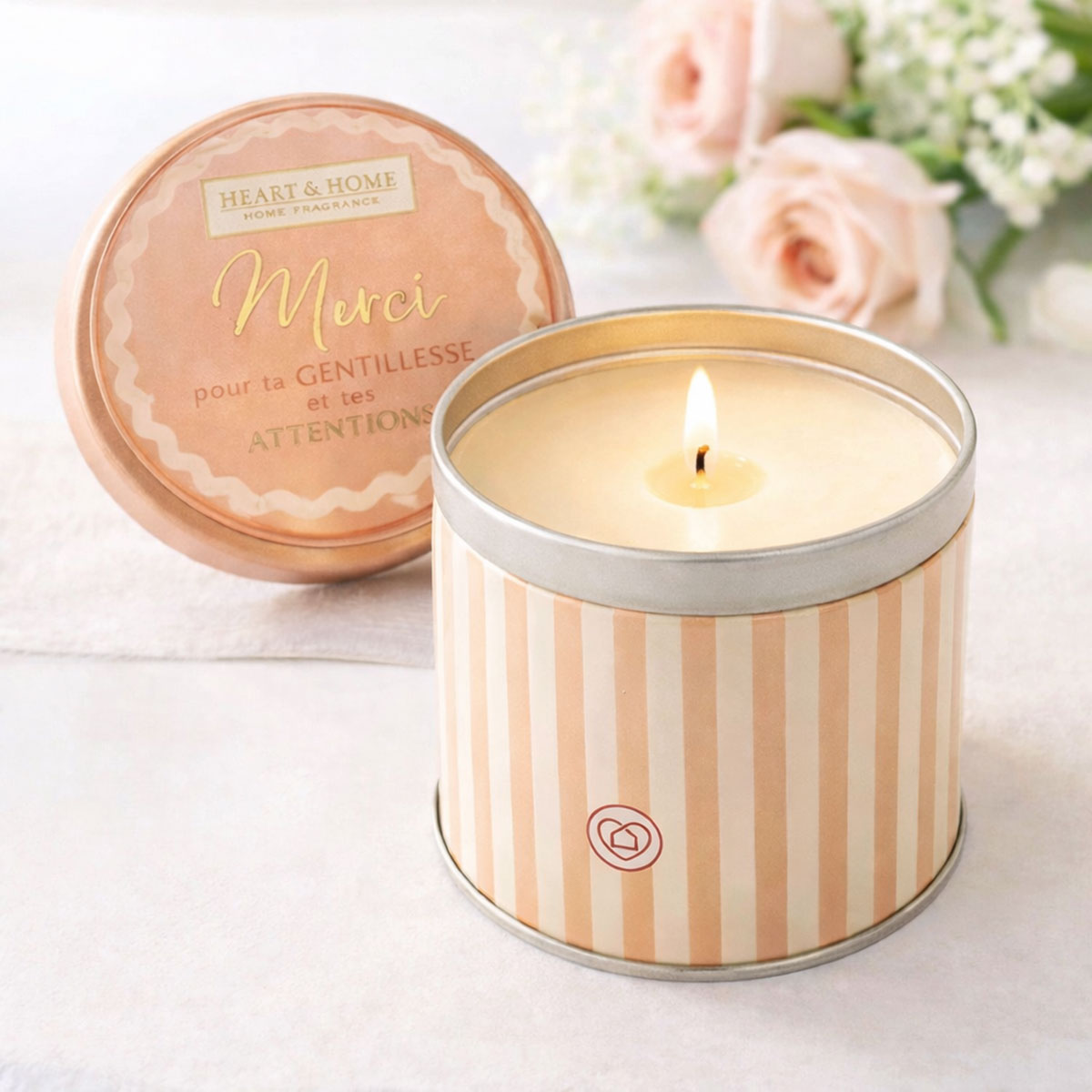 Bougie en bo�te m�tal Merci pour ta gentillesse