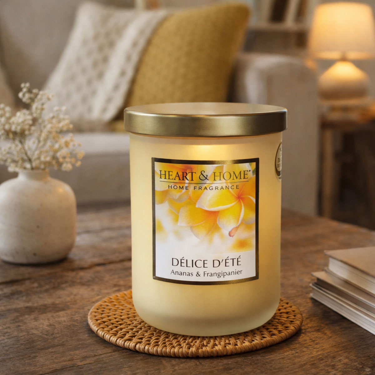 Grande bougie parfum�e D�lice d��t� 320 g