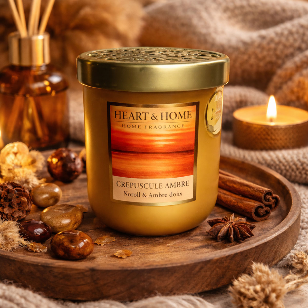 Petite bougie parfum�e Cr�puscule ambr� 110 g