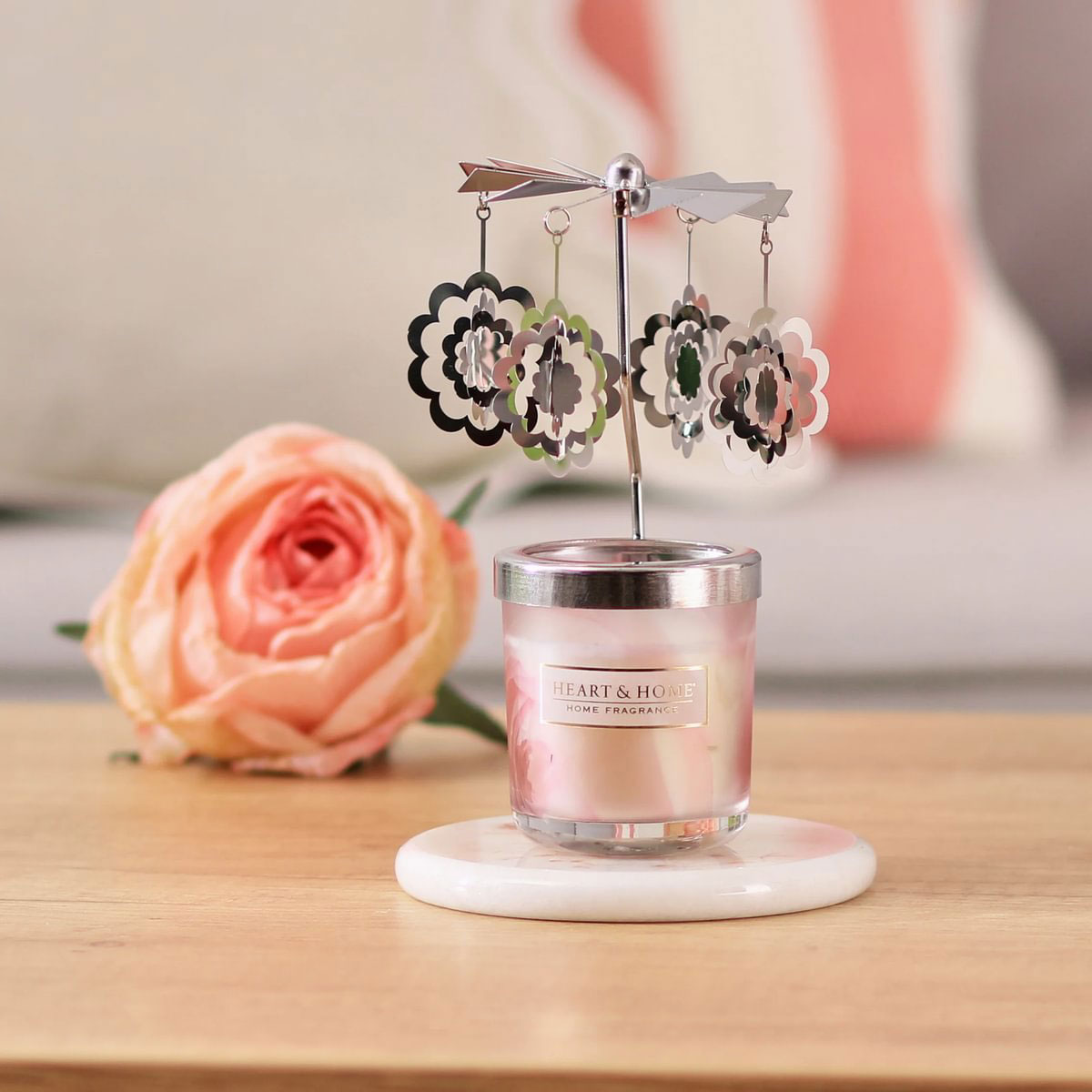 Coffret mini bougie & carrousel �treinte florale