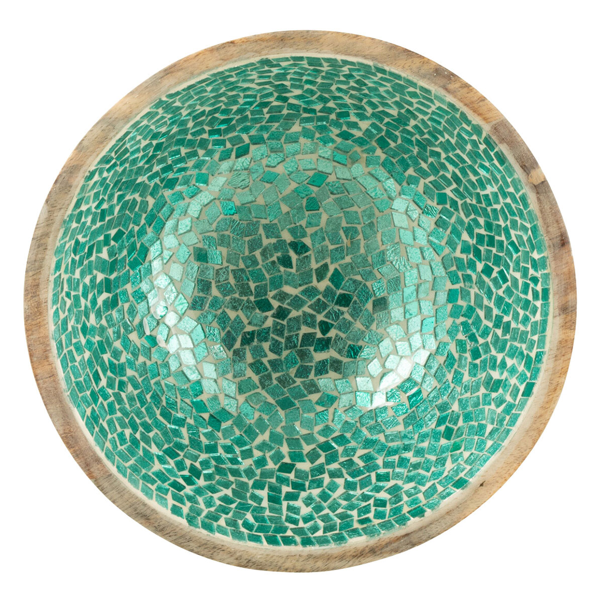 Saladier mosaques vertes en bois de manguier