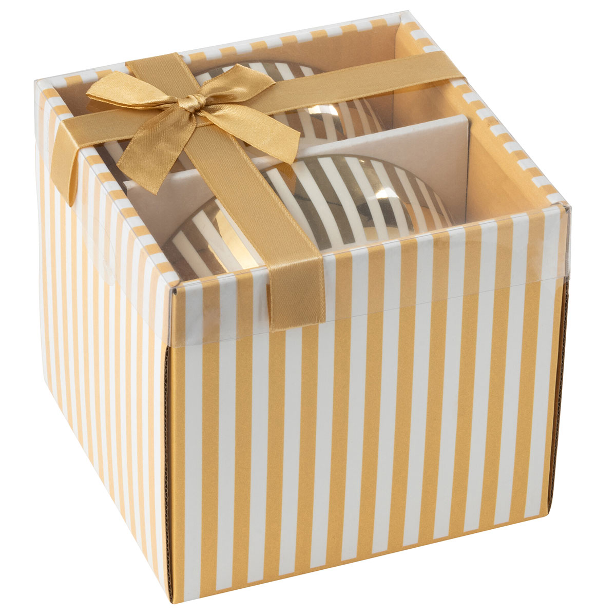 Coffret de 2 bols lign dor et blanc en porcelaine