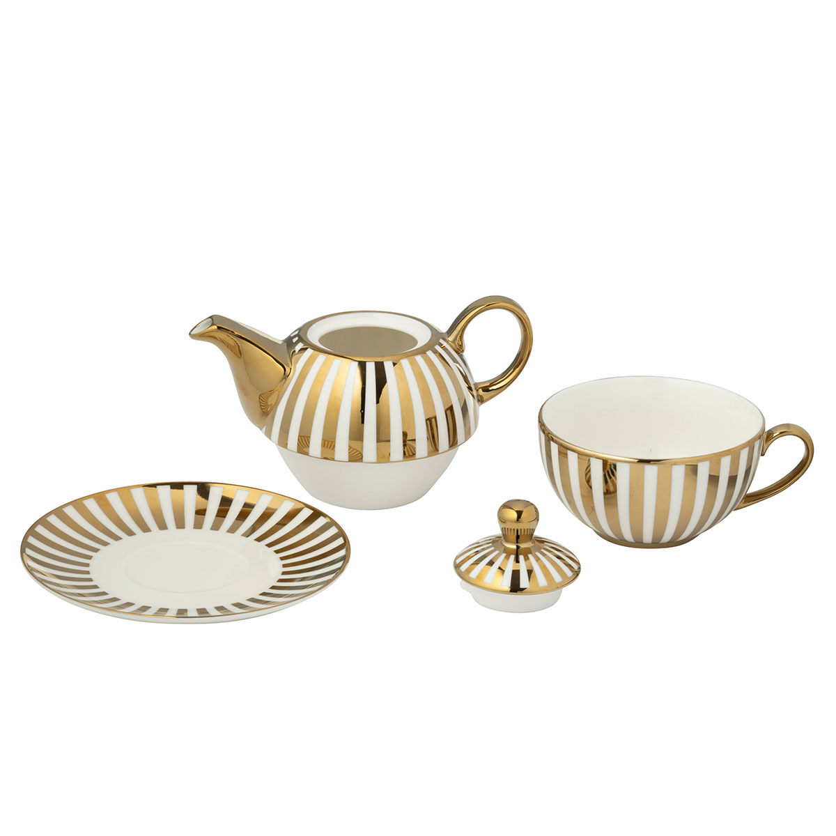 Thire goste ligne dor et blanc en porcelaine