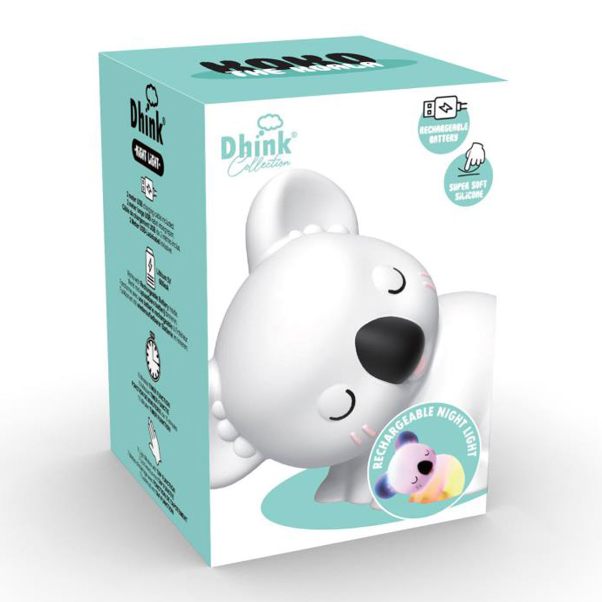 Veilleuse rechargeable souple Koko le Koala blanc