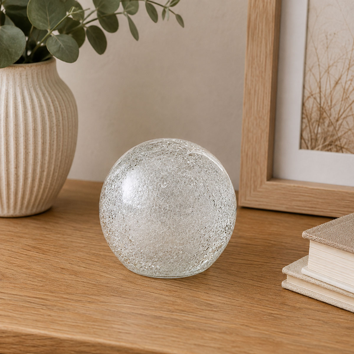 Presse-papier en verre flocons de neige 8 cm