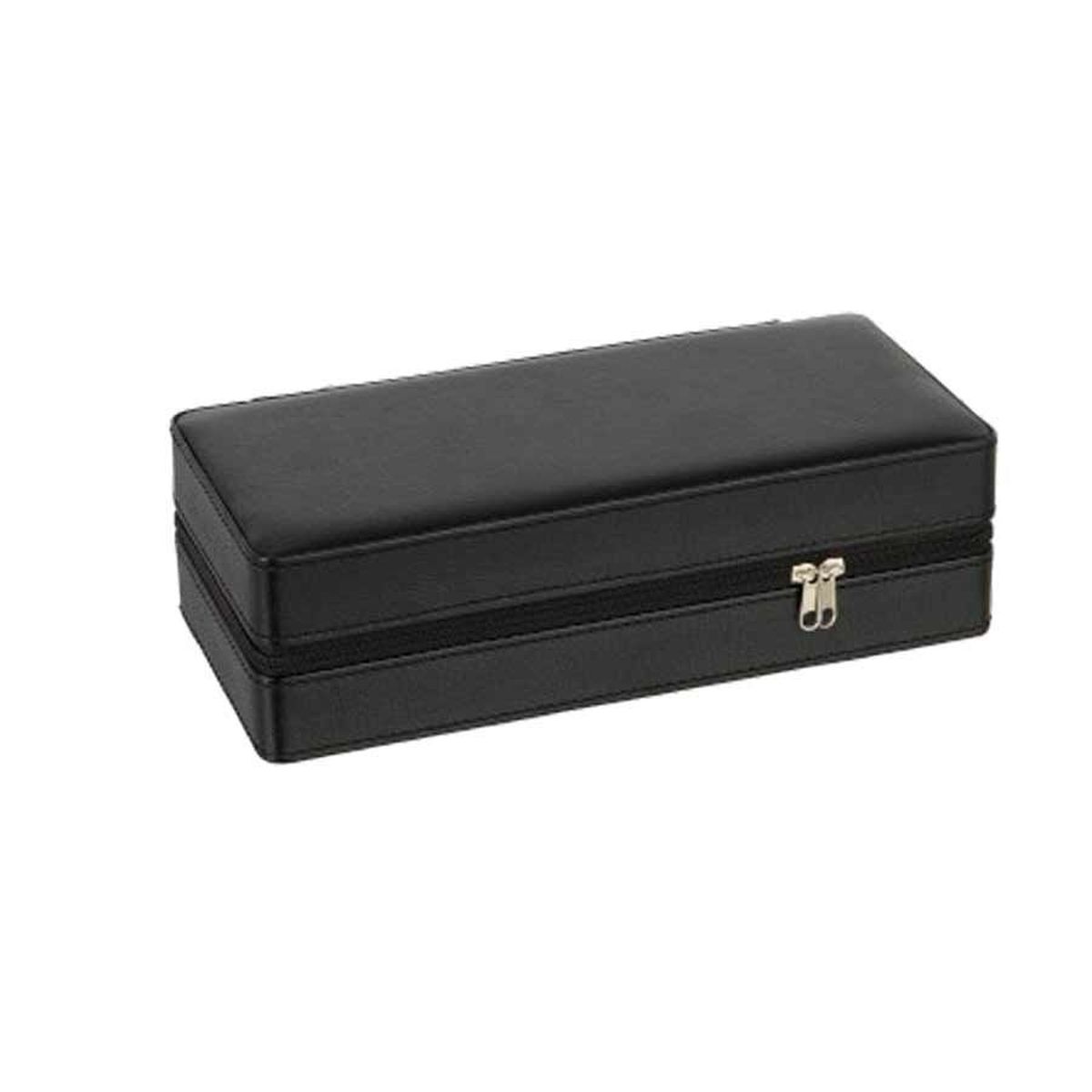Bote  cigares noire aspect cuir - pour 6 cigares - 23 cm
