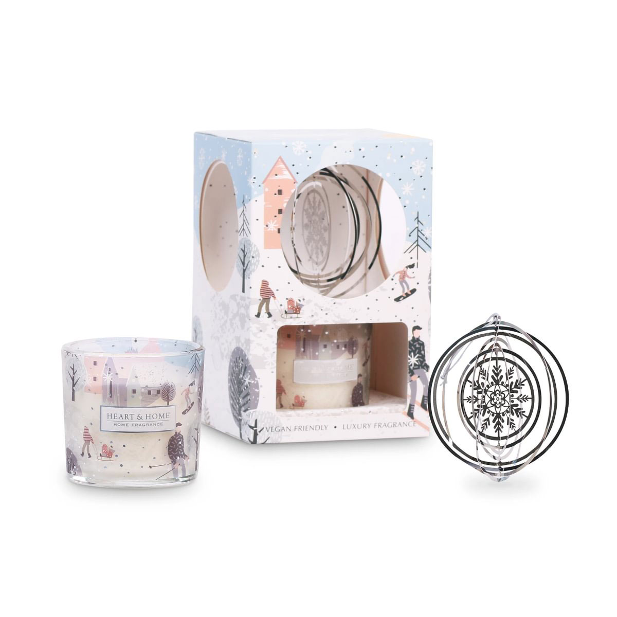 Coffret Bougie & Boule de Sapin Dcorative  Heart and Home