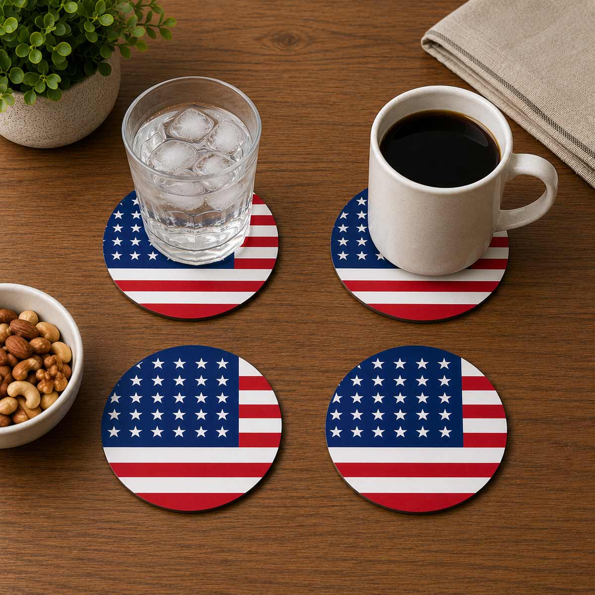Set de 4 dessous de verres USA by Cbkreation