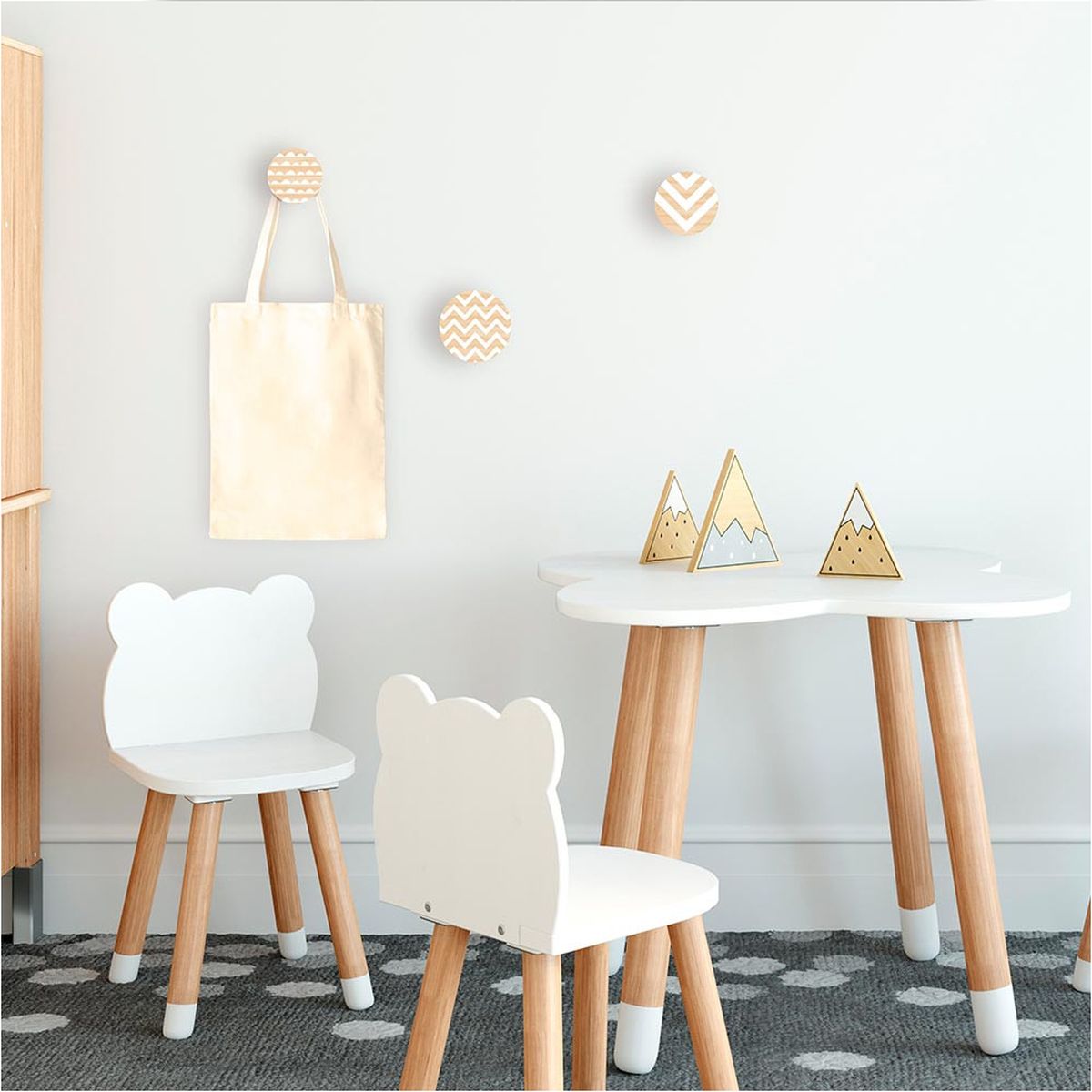 3 Patres pour chambre d'enfant thme Graphik Natural