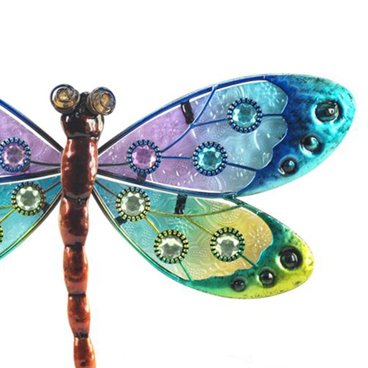 Dcoration murale Libellule Multicolore en mtal et verre 17 cm