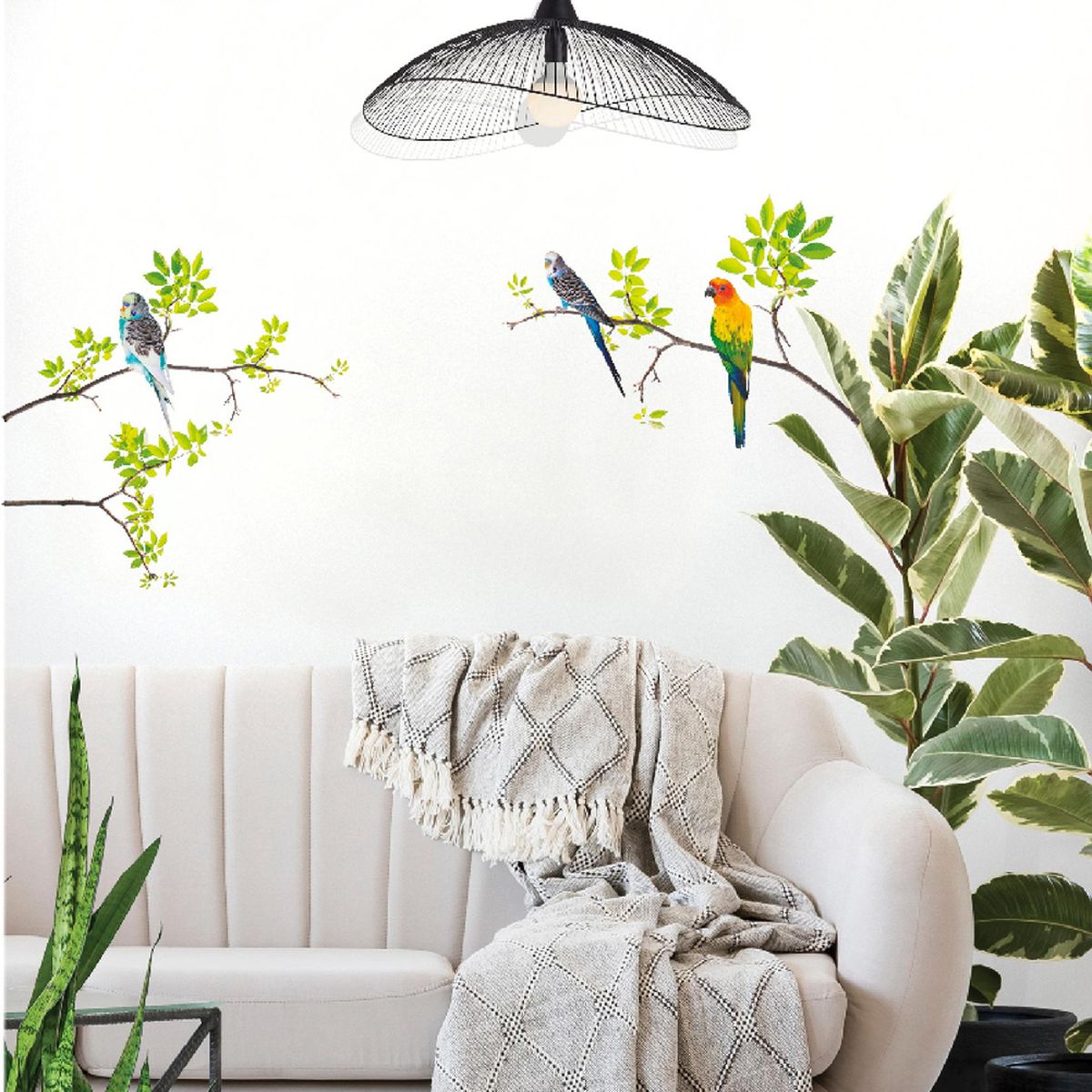 Sticker Mural dcoratif Les Perruches