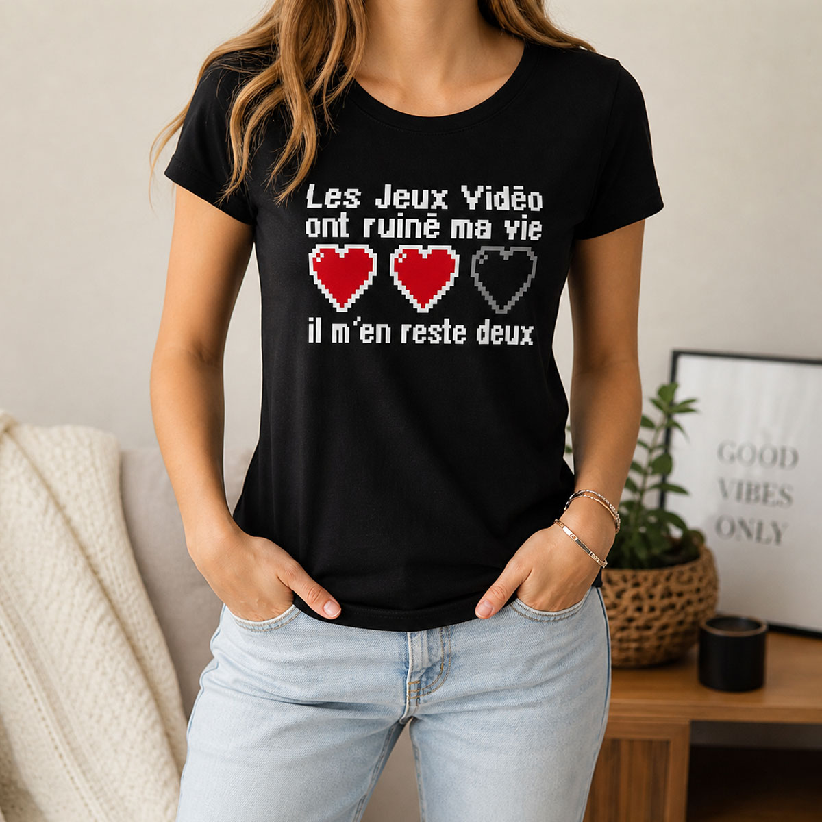 T-shirt Les jeux Vid�o ont ruin� ma vie Noir XS