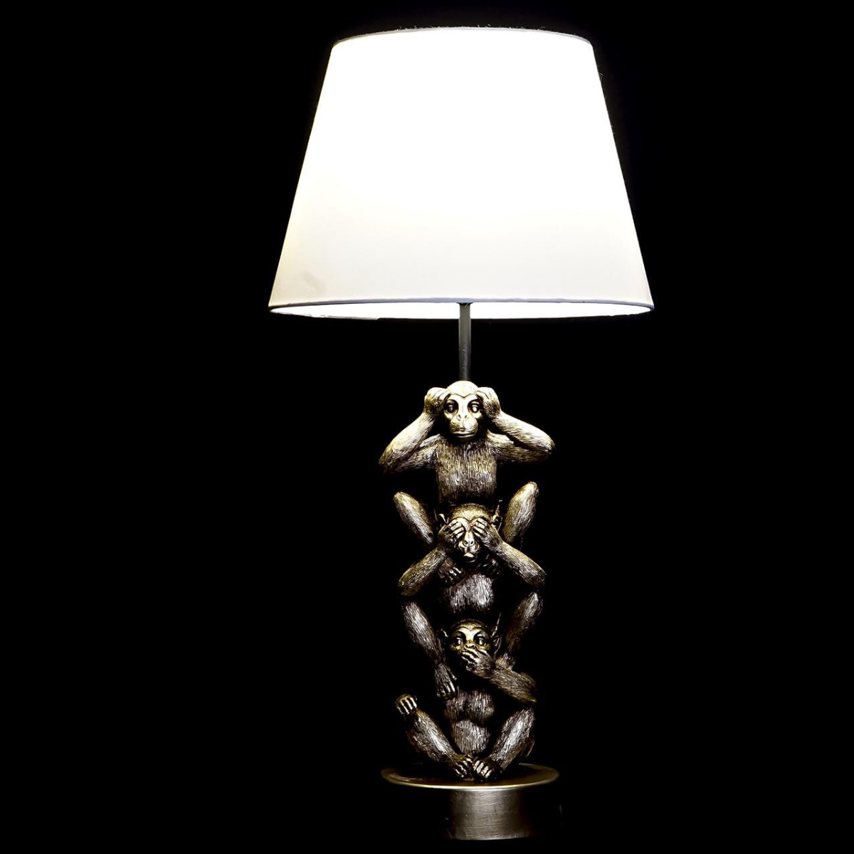 Lampe en rsine Les Singes de la Sagesse - 61 cm