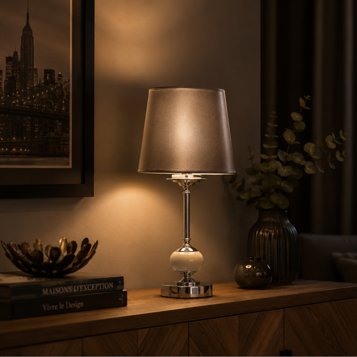 Lampe de table Argent - 46 cm