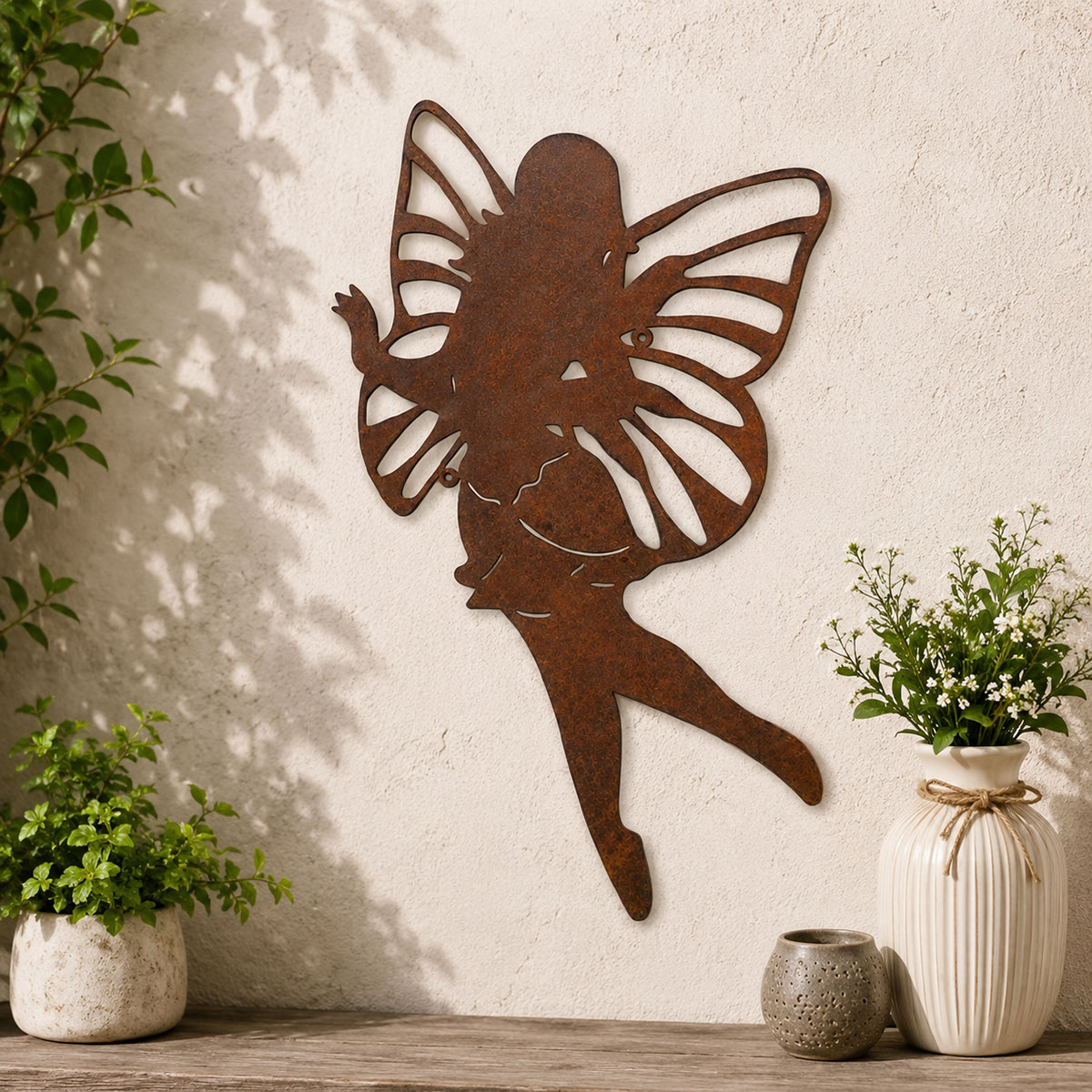 D�coration murale Petite F�e couleur Rouille 54 x 33 cm