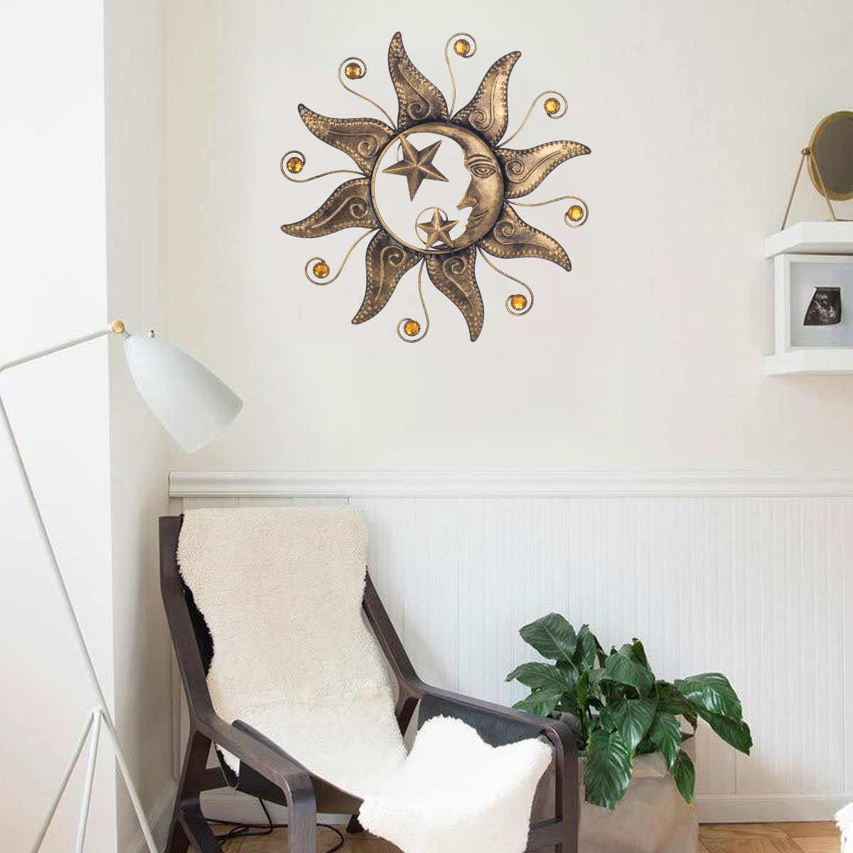 LHGOGO Canapé Jette 2 Places Coloré Soleil Lune Étoiles Housse De