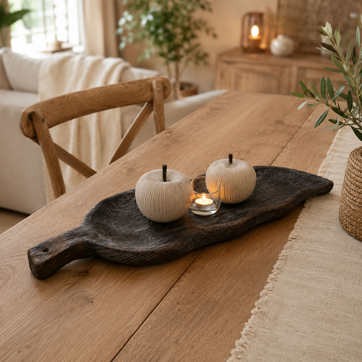 Feuille en Bois - Centre de table 45 cm