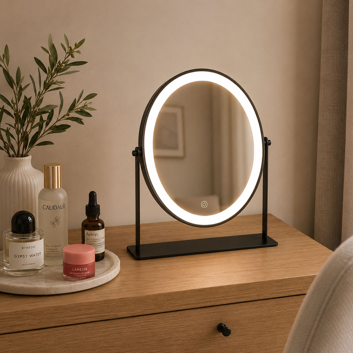 Miroir vanity LED noir orientable
