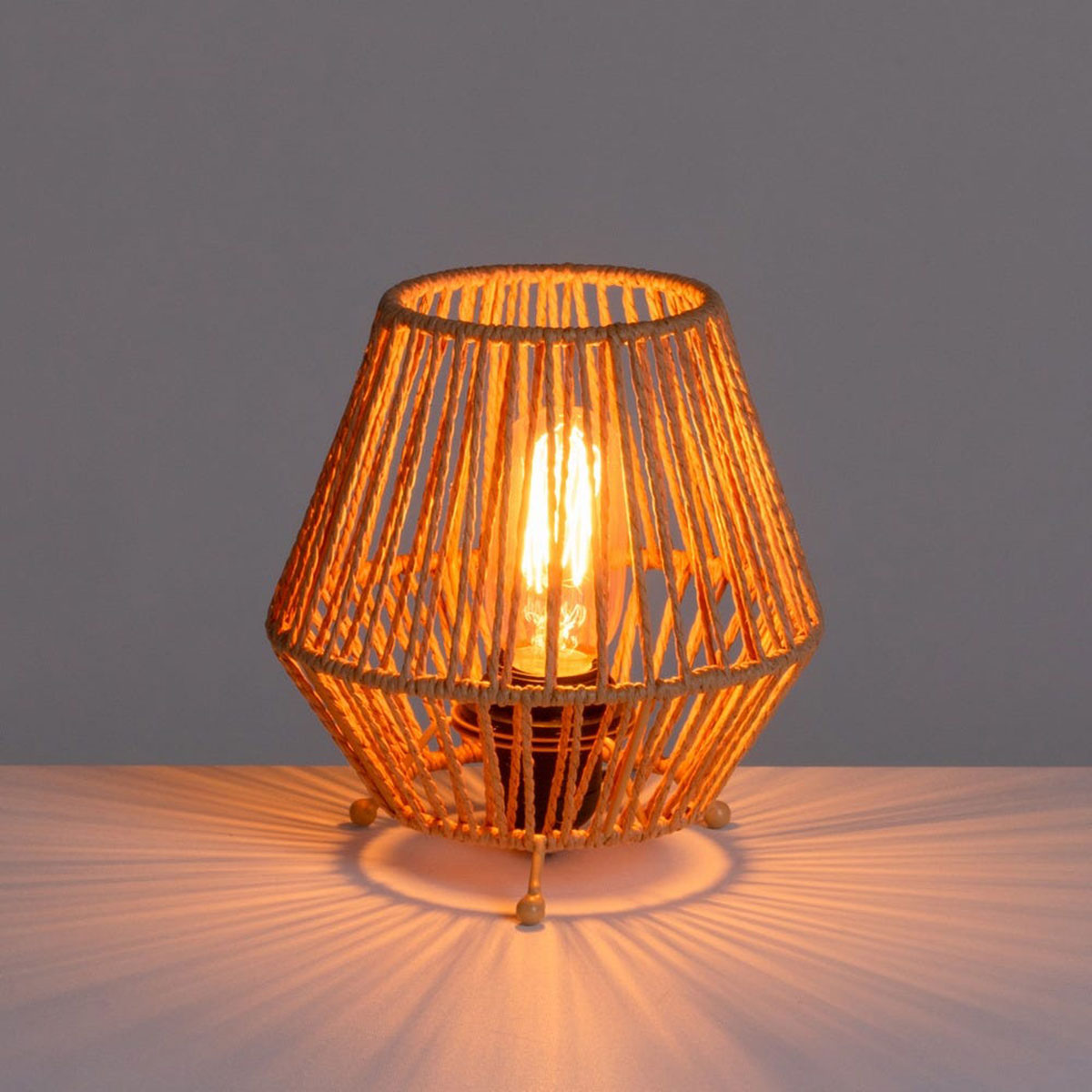 Lampe � poser en fibre de papier naturel 20 cm