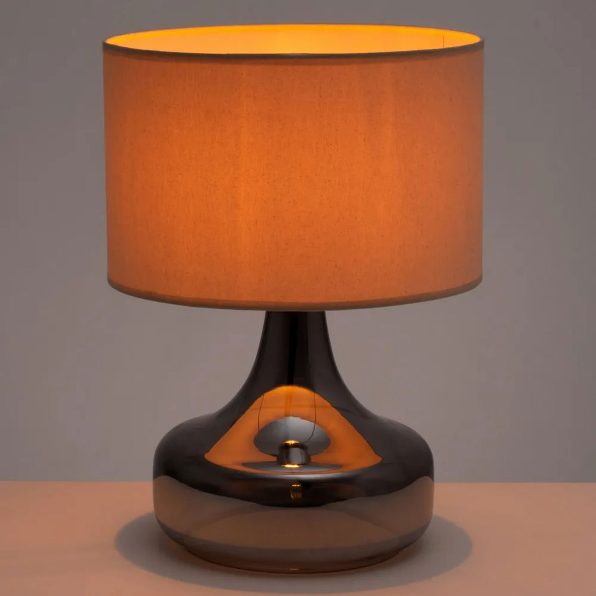 Lampe de table en verre gris argent 46 cm