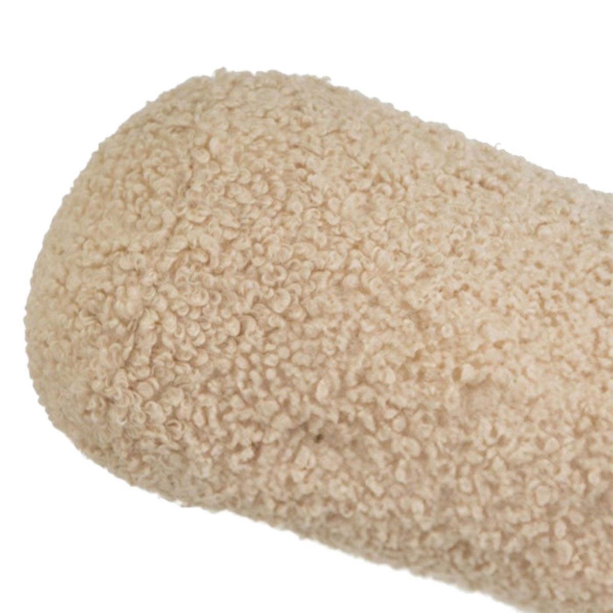 Coussin Sherpa Boucl Polyester Naturel Beige 45 x 18 cm
