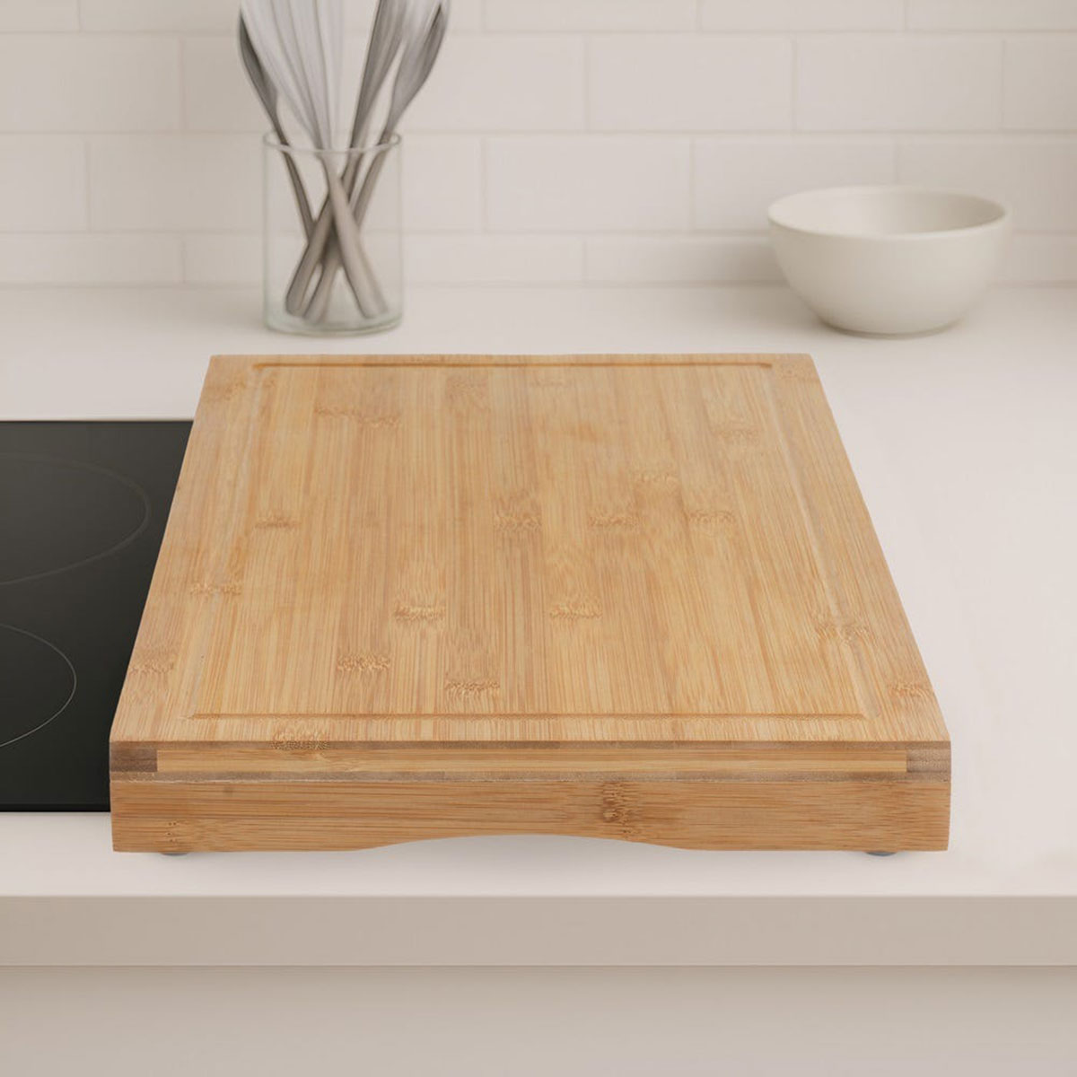 Planche couvre-vitrocramique en bambou  52  28  4 cm