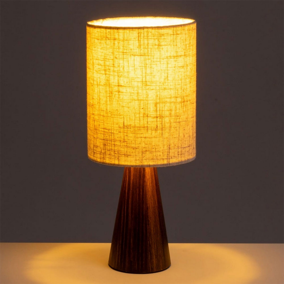 Lampe en bois et abat-jour en lin  style naturel