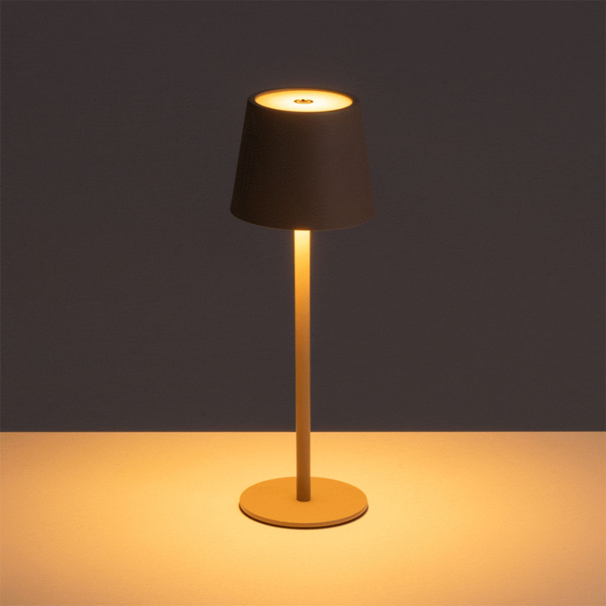 Lampe LED sans fil greige tactile 27 cm rechargeable USB