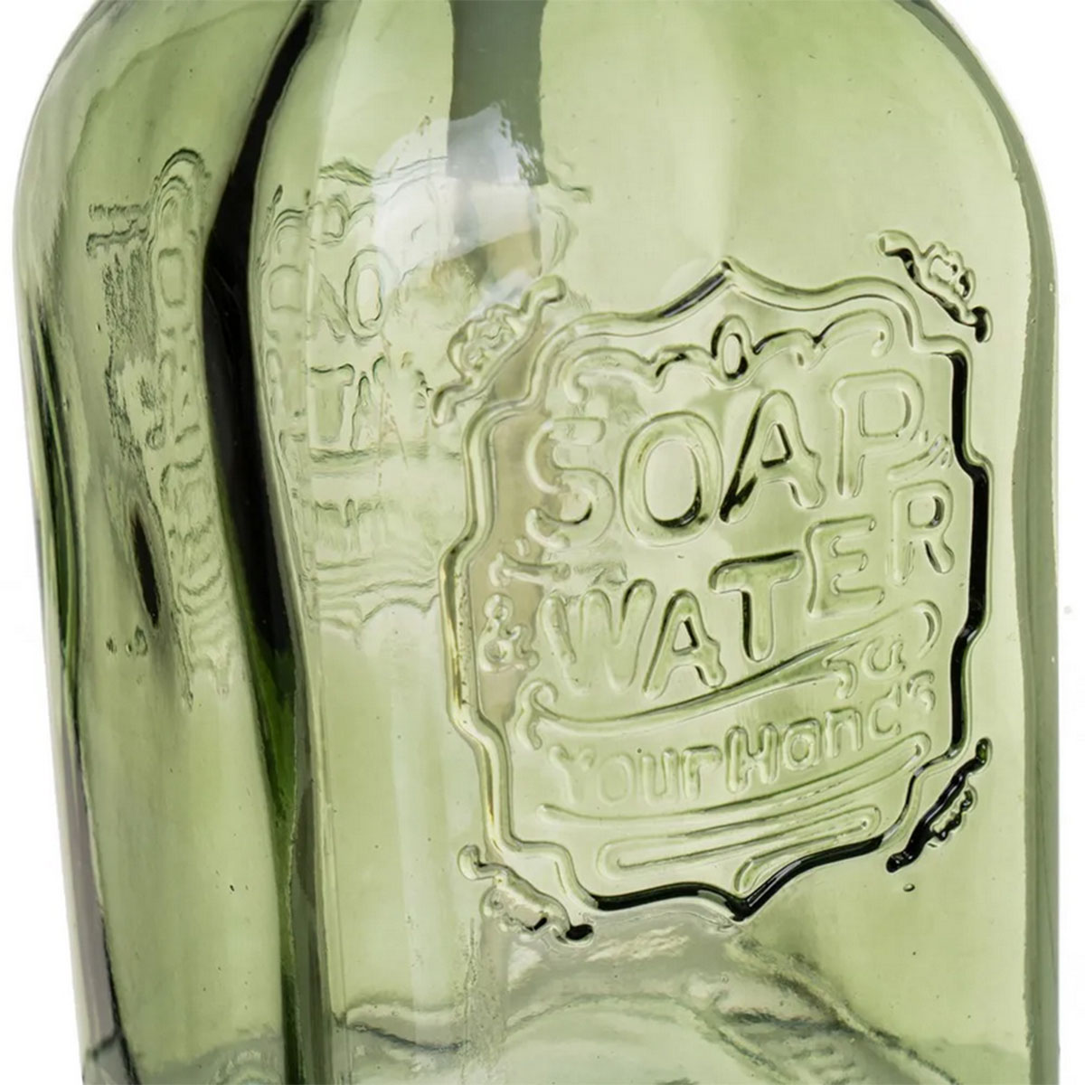 Distributeur de savon en verre  Vert  19 x 9 x 7 cm