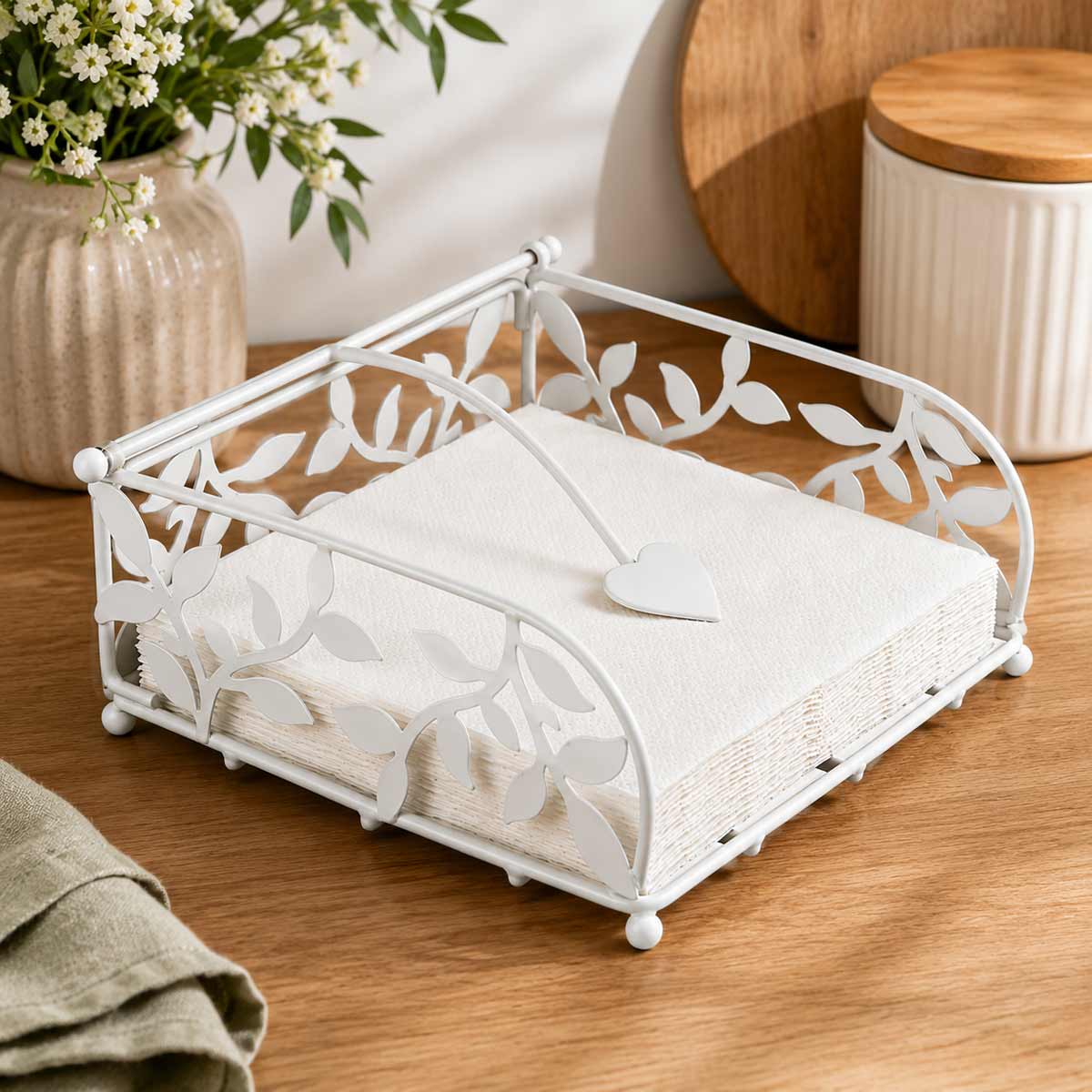 Porte-serviettes branches en m�tal blanc