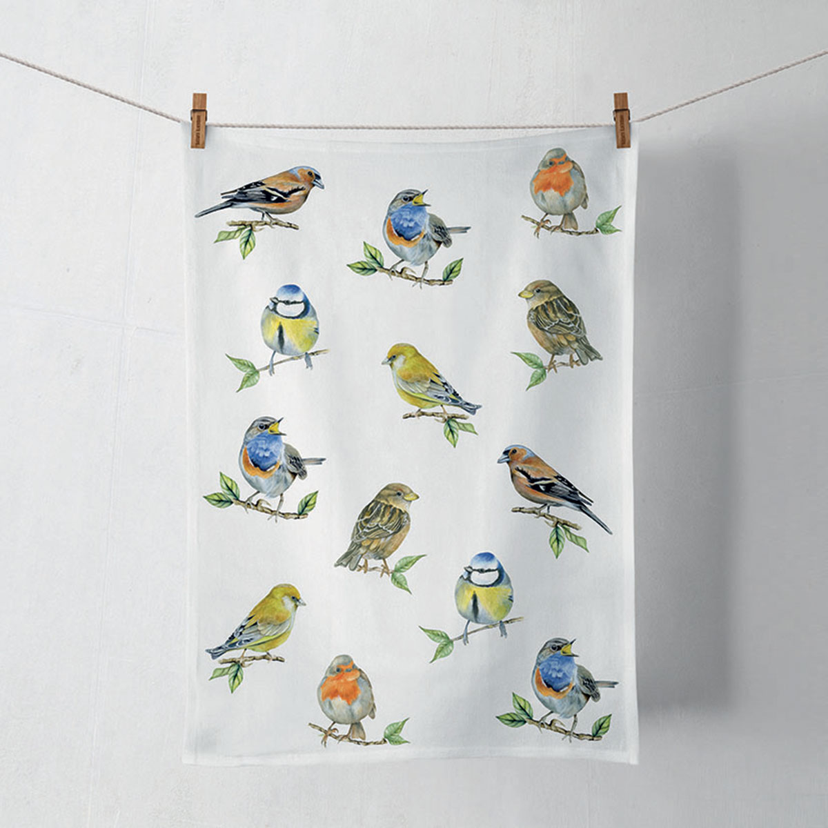 Torchon en coton Oiseaux 50 x 70 cm