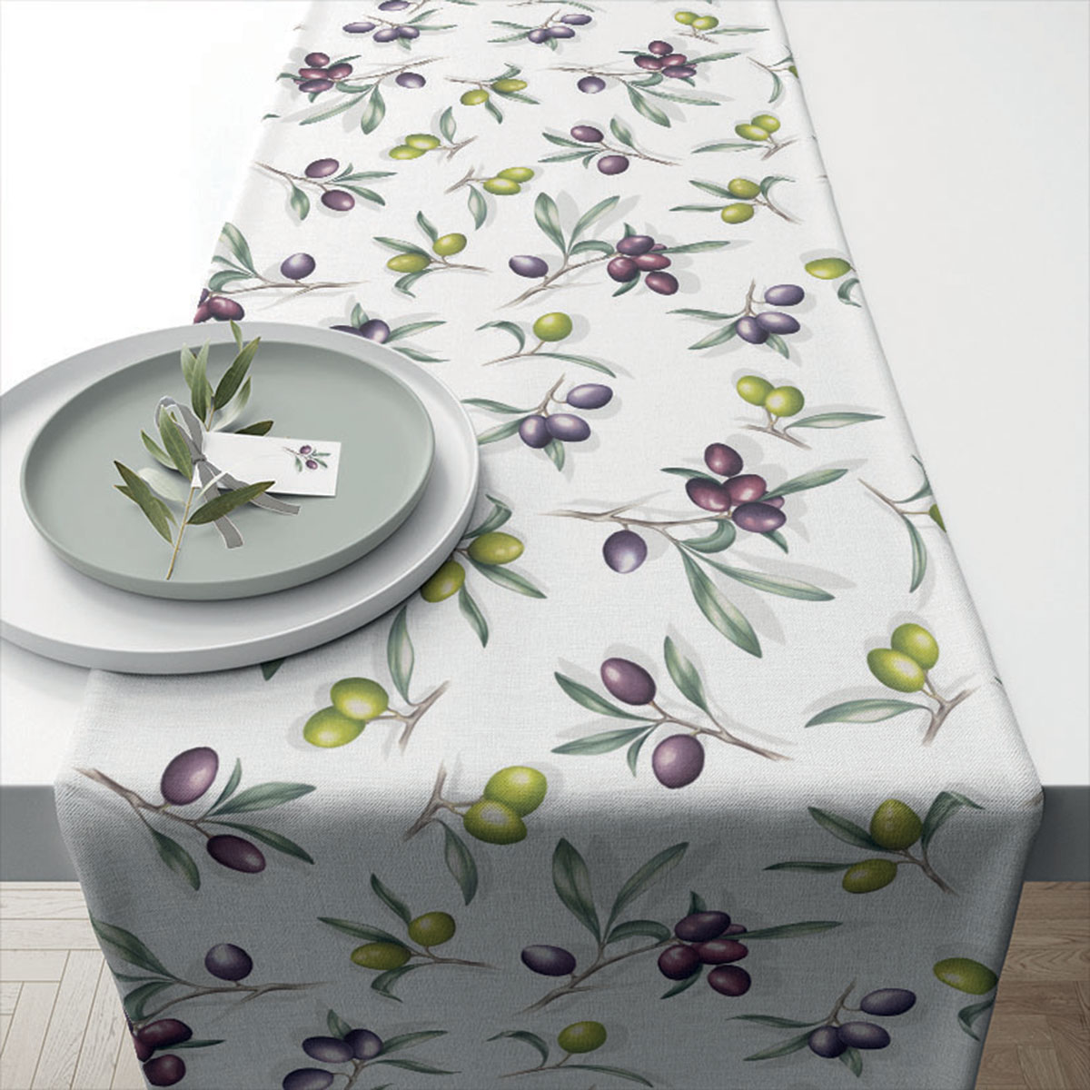 Chemin de table Olives 40 x 150 cm