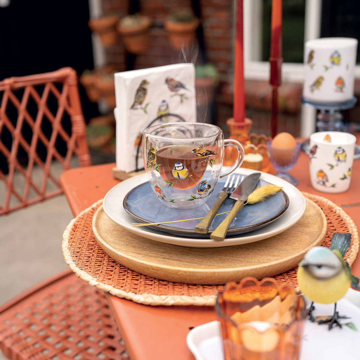 Tasse pour le th double paroi - Espces d'oiseaux