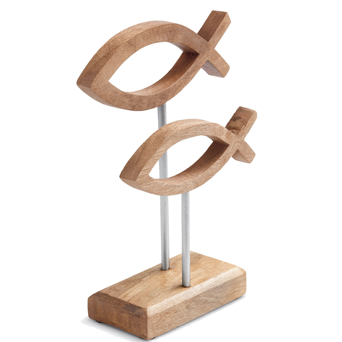 Porte-serviettes en mtal et bois de manguier  19,5 cm