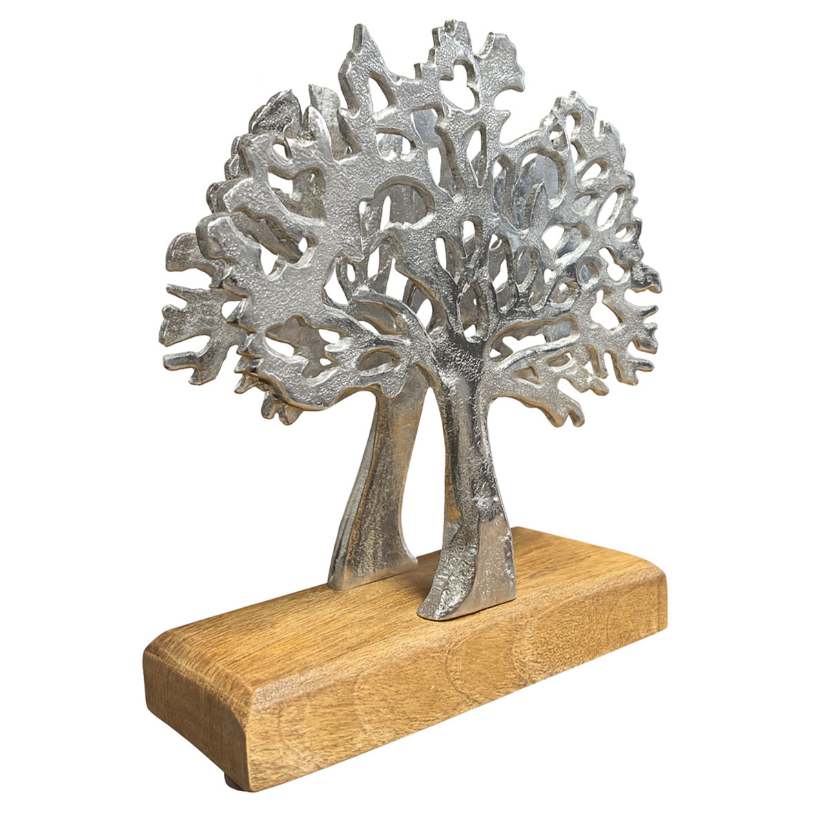 Porte-serviettes en bois de manguier et mtal  Arbre argent