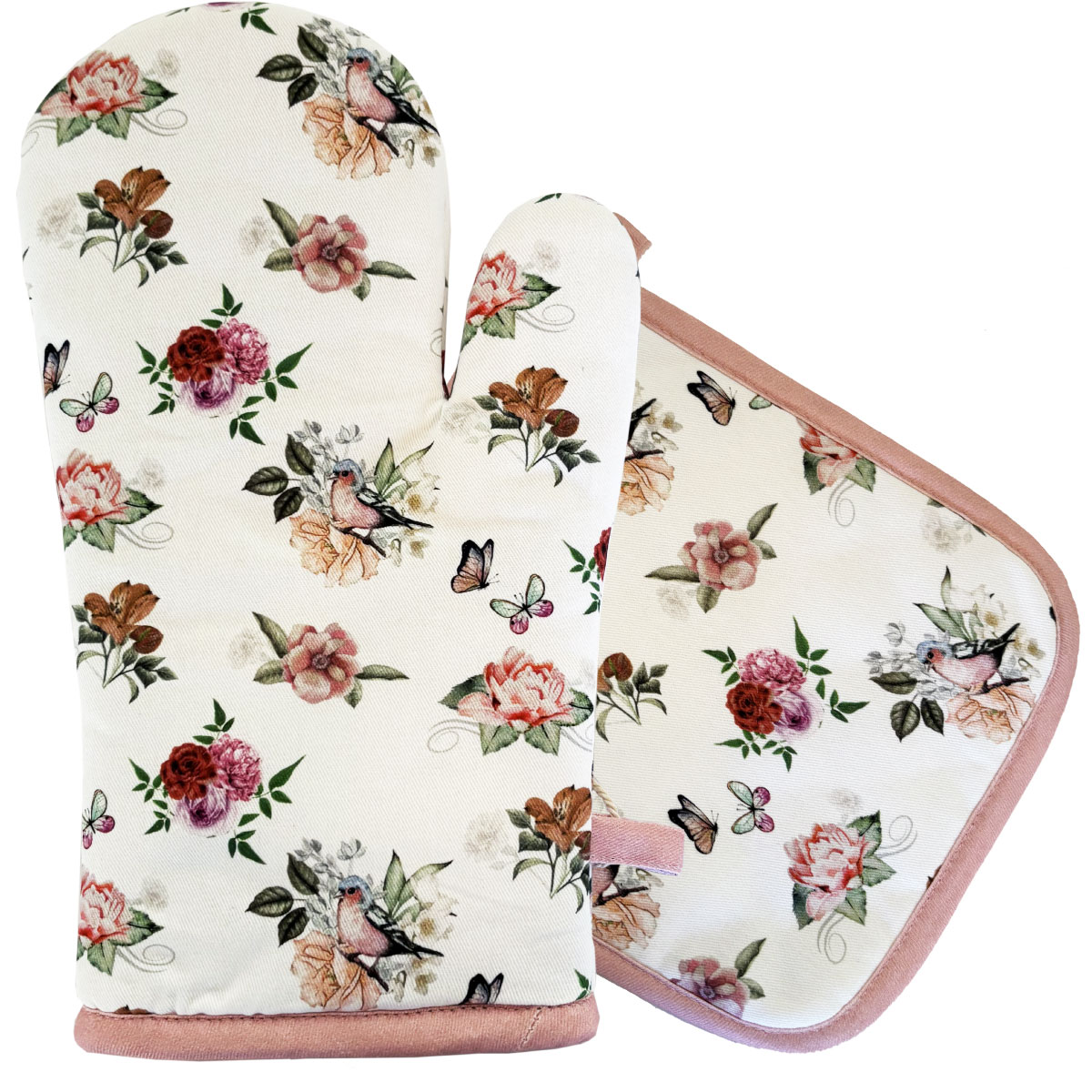 Gant de Cuisine Charlotte Fleurs, Oiseaux et Papillons