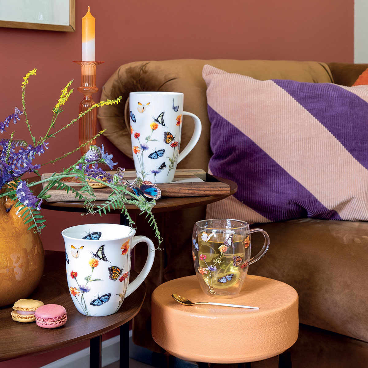 Mug en Porcelaine Fine - Jardin des Papillons